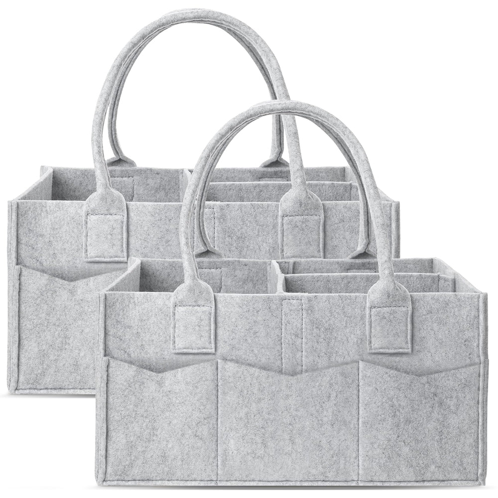 Cute Castle diaper caddy 2-pack keeps diapers and wipes within easy reach.