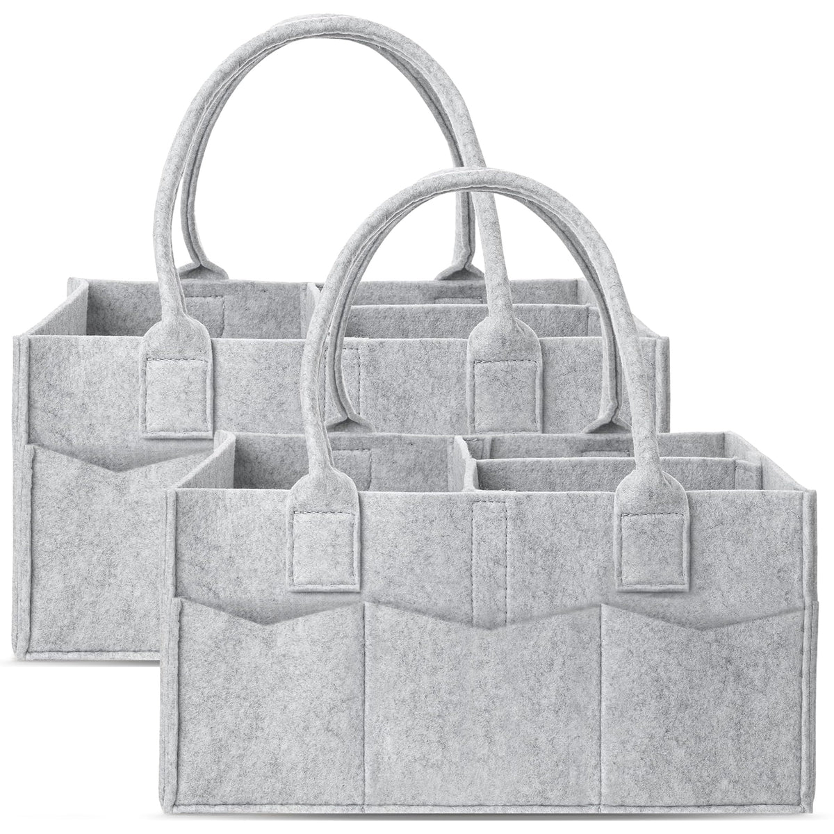 Cute Castle diaper caddy 2-pack keeps diapers and wipes within easy reach.