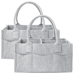 Cute Castle diaper caddy 2-pack keeps diapers and wipes within easy reach.