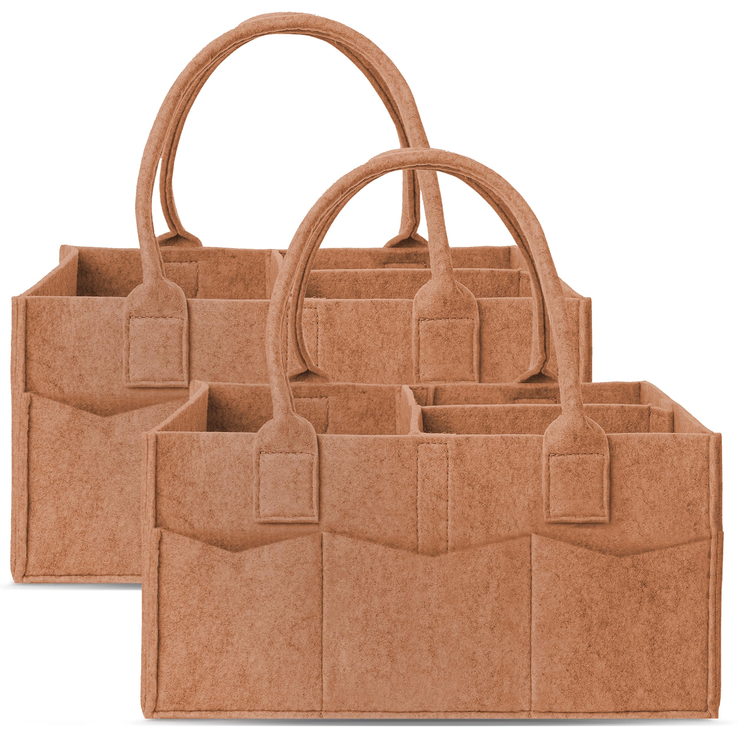 Cute Castle diaper caddy with handle offers travel-friendly storage for busy parents.