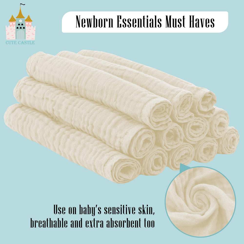 Cute Castle durable burp cloths ideal for teething and dribbly babies