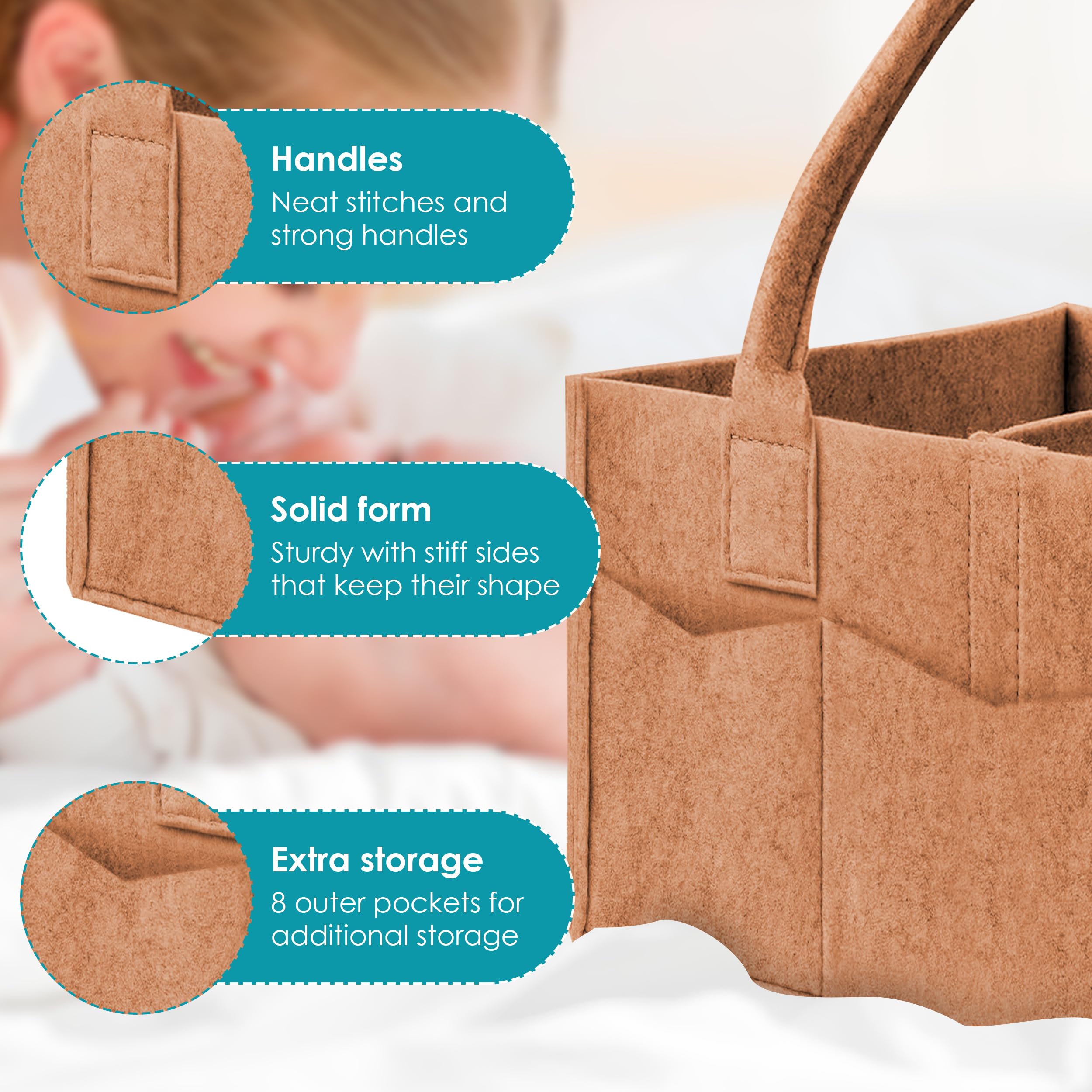 Cute Castle gift-ready diaper organizer set for new parents.