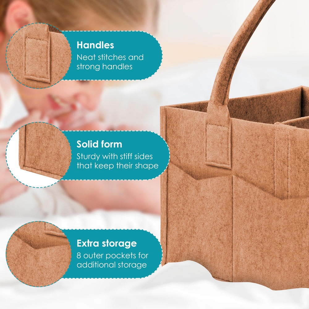 Cute Castle gift-ready diaper organizer set for new parents.