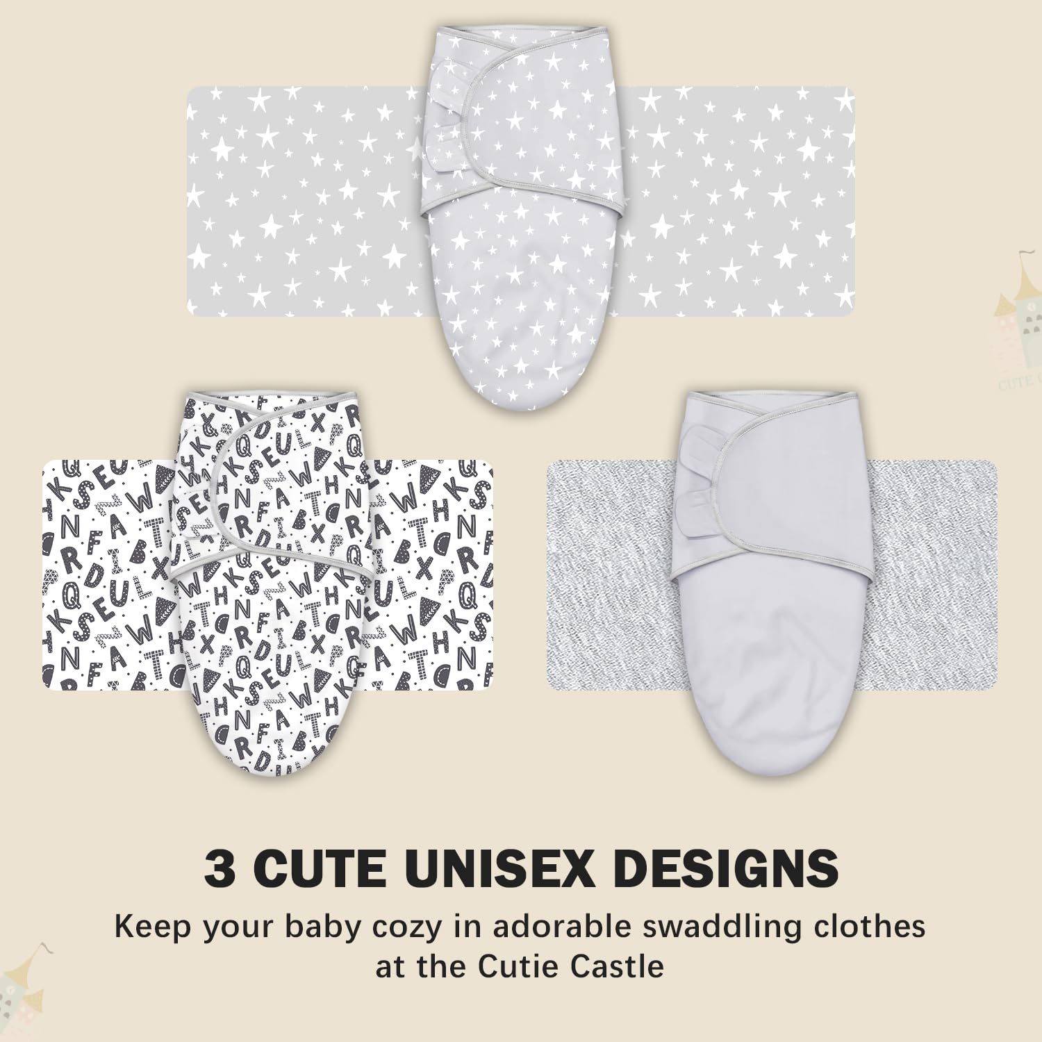 Cute Castle gray letters stars design suits both boys and girls.