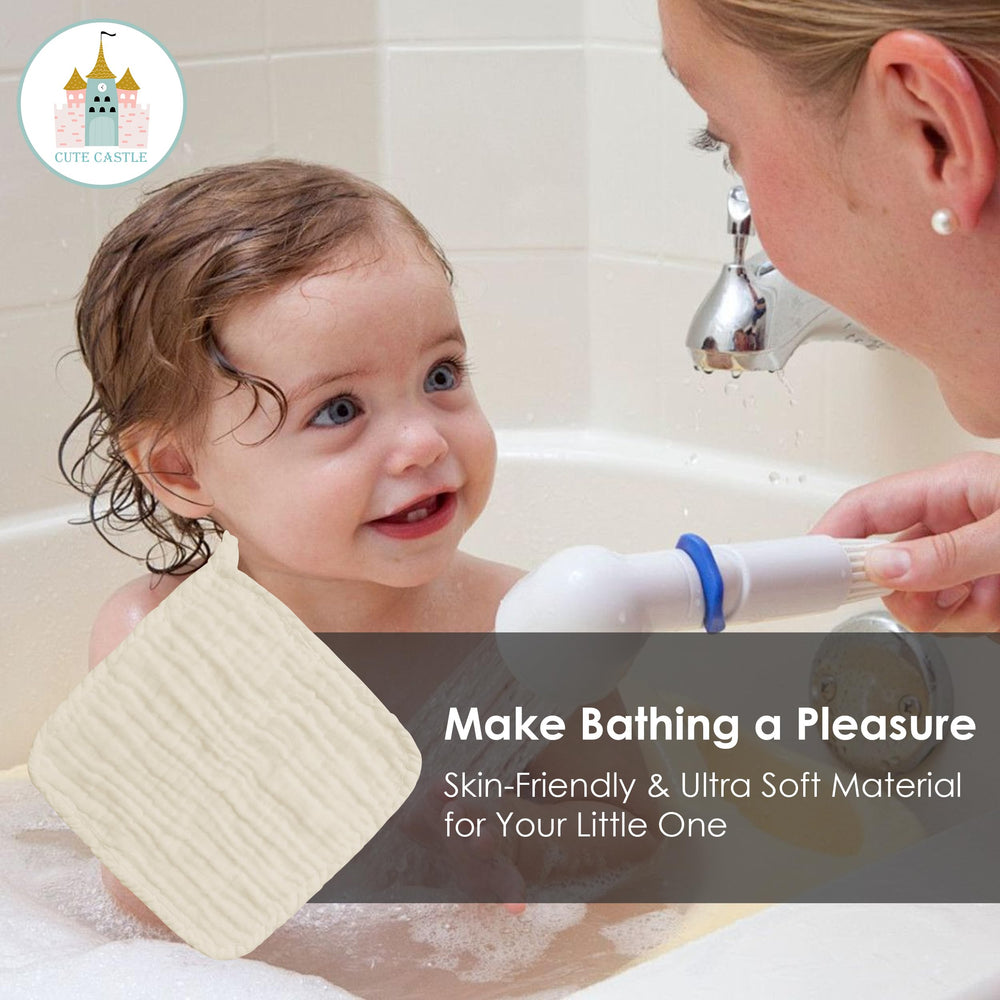 Cute Castle ivory color washcloths suitable for any nursery
