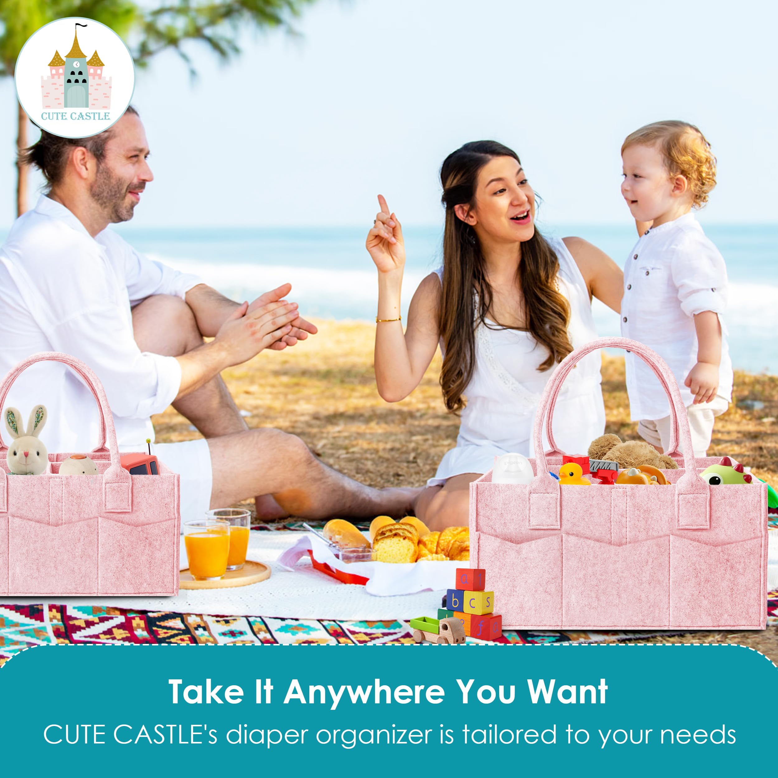 Cute Castle modern pink design fits nursery decor and function