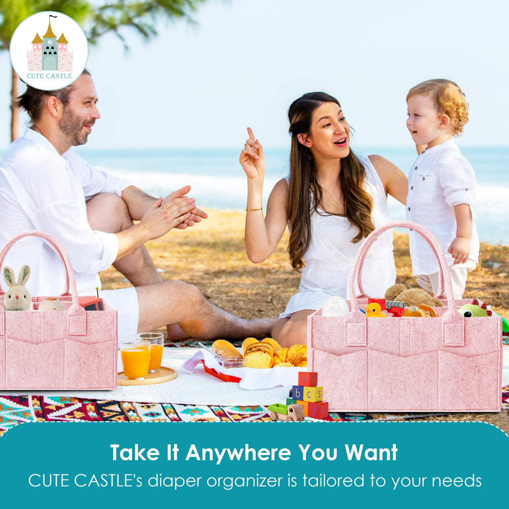 Cute Castle modern pink design fits nursery decor and function