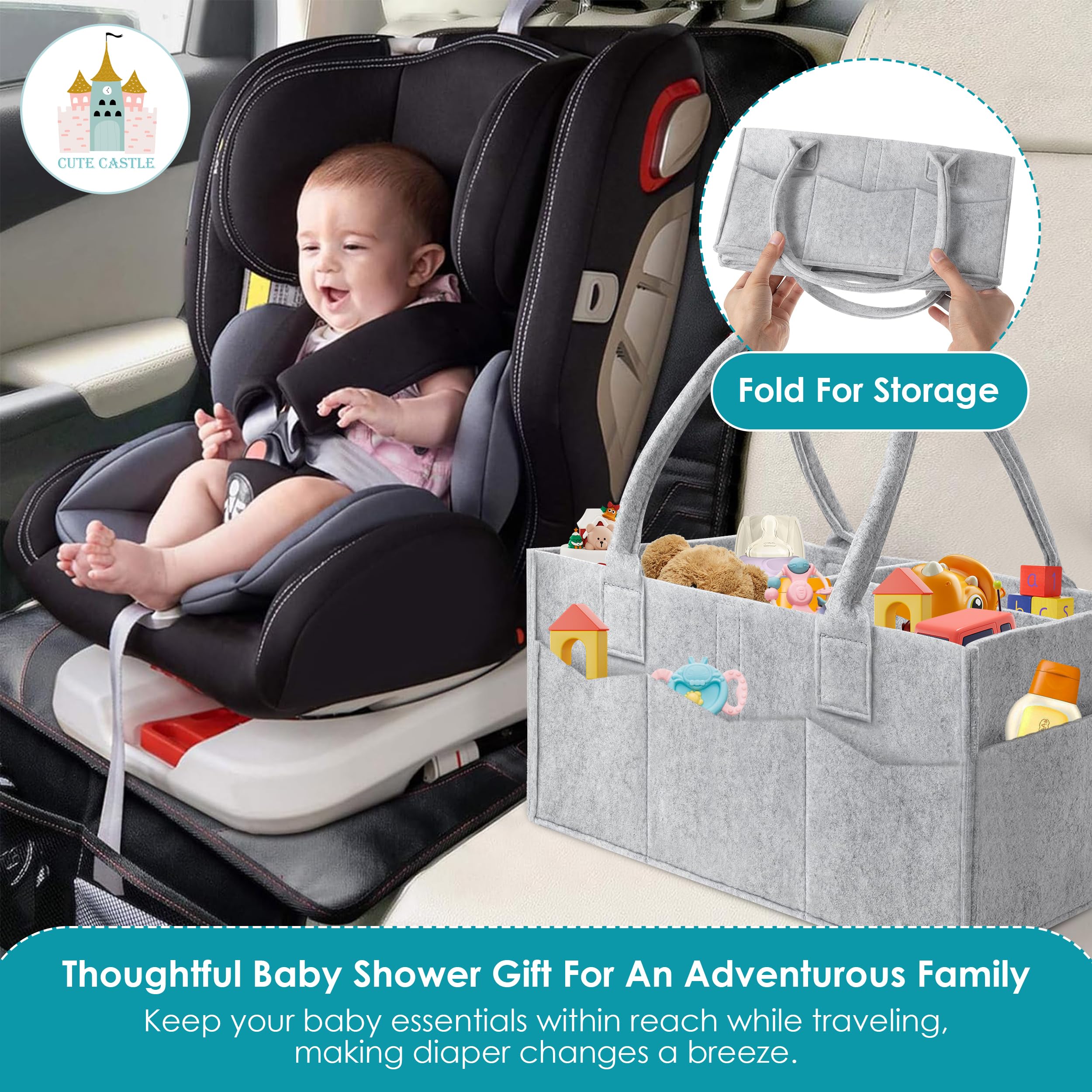 Cute Castle modular dividers customize storage for changing tables and busy days.
