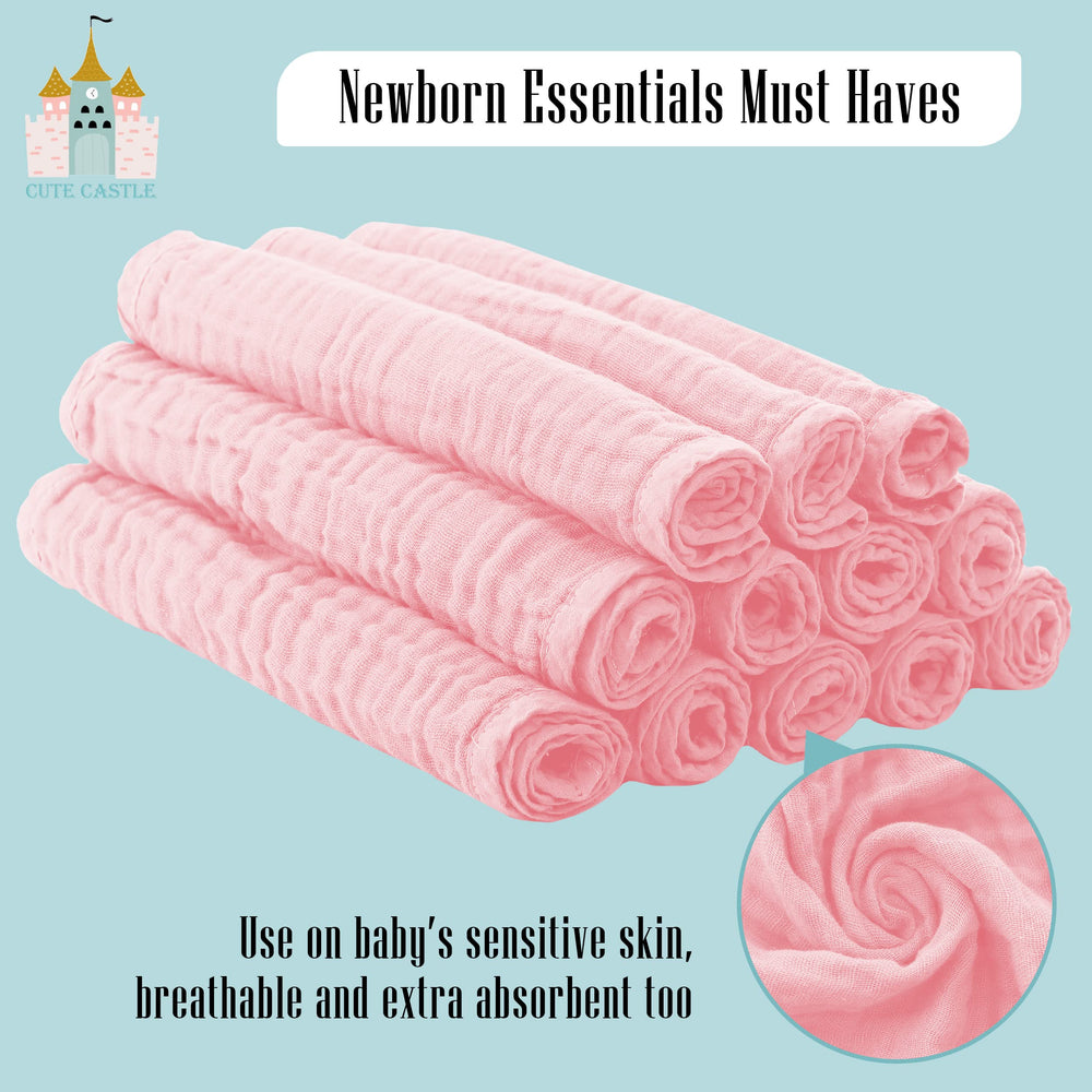 Cute Castle multi-use burp cloths for spills, dribbles, and messes