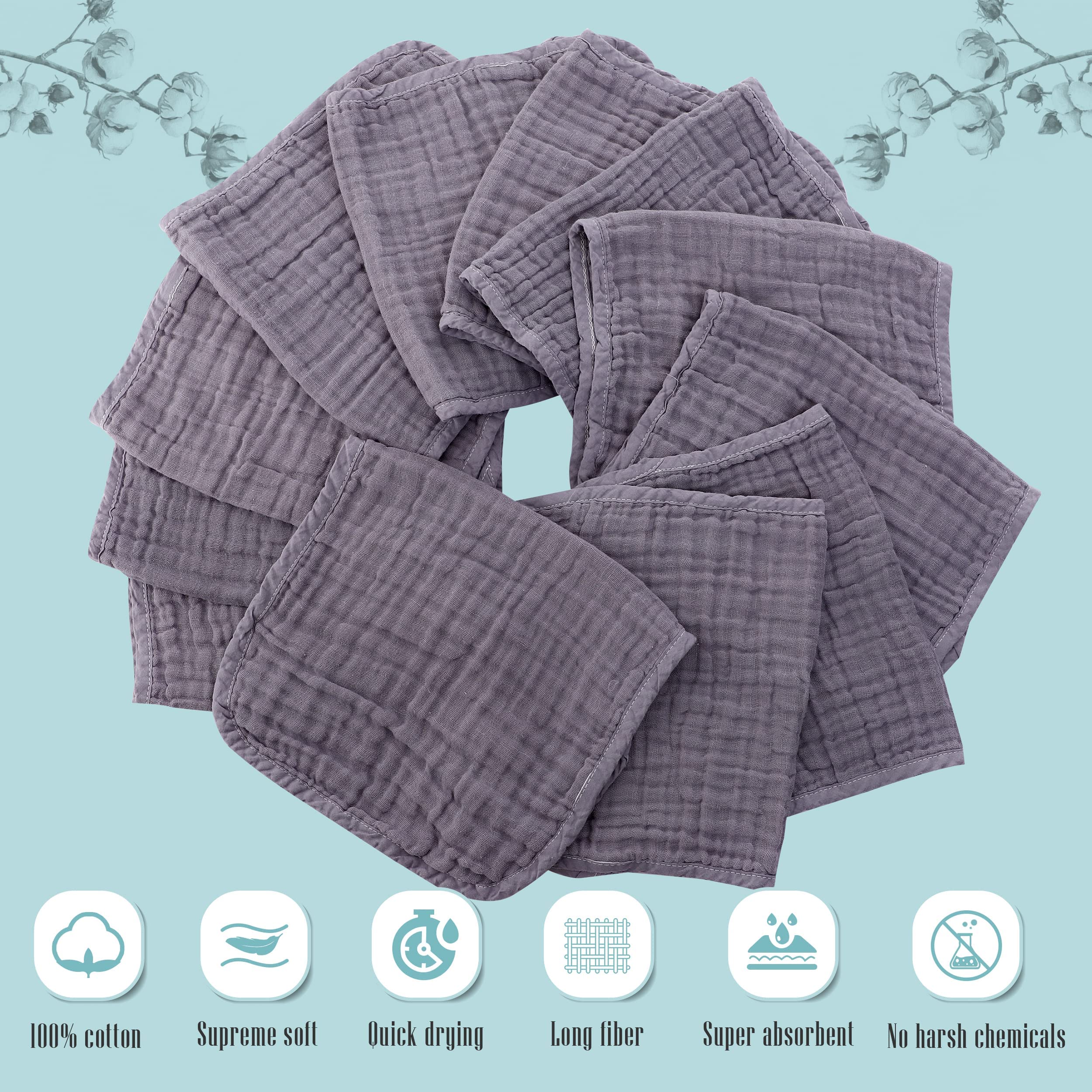 Cute Castle muslin burp cloth demonstrating high absorption for mess cleanup.