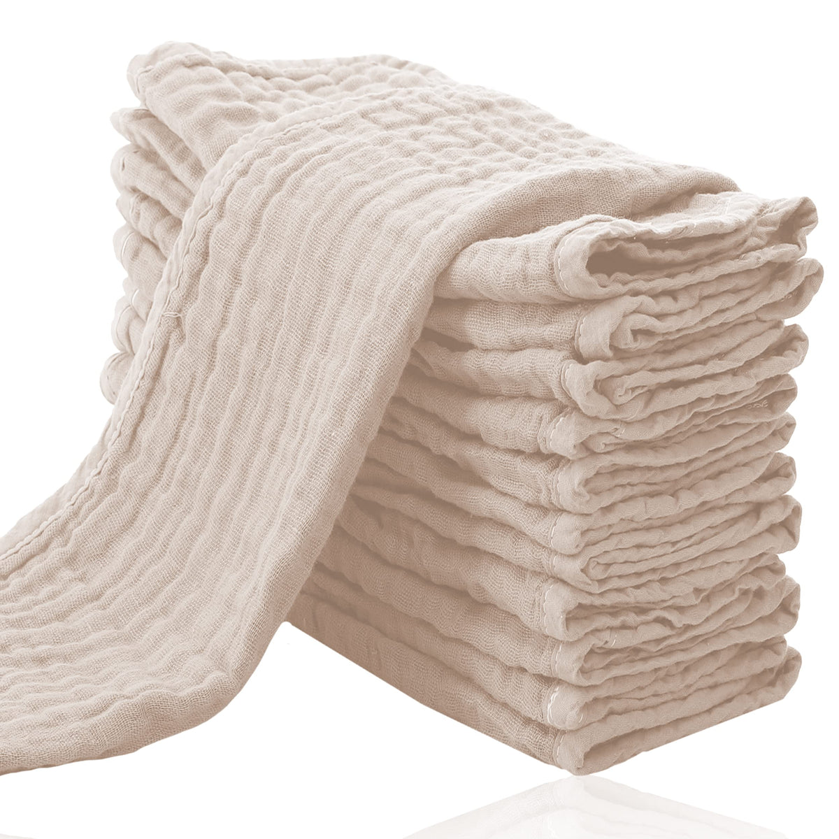 Cute Castle 12-pack muslin burp cloths laid flat for display, soft and absorbent for feeding protection.