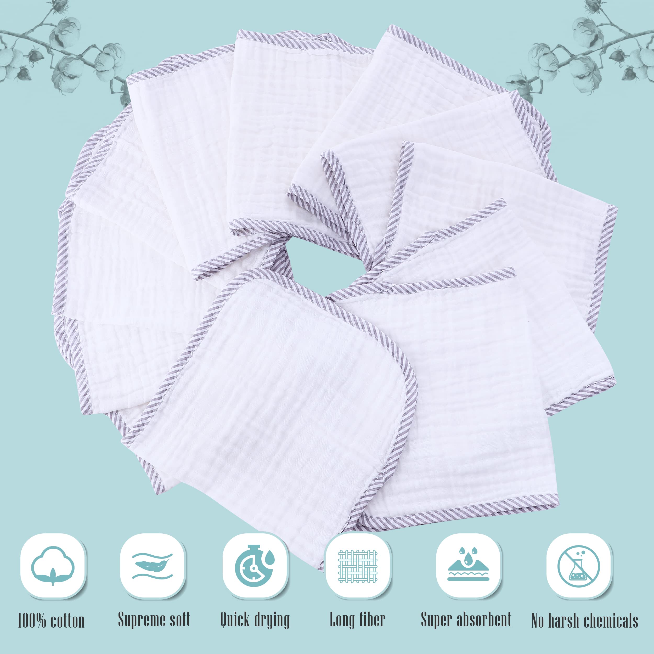 Cute Castle muslin close-up reveals plush weave and absorbency for quick spills.