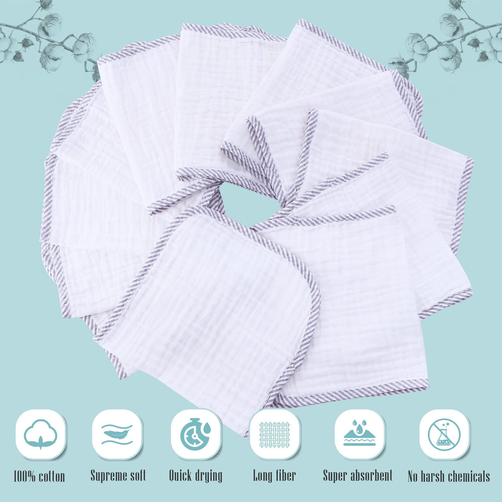 Cute Castle muslin close-up reveals plush weave and absorbency for quick spills.