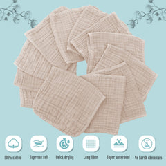 Close-up of Cute Castle muslin burp cloth showing soft texture and breathable layers.