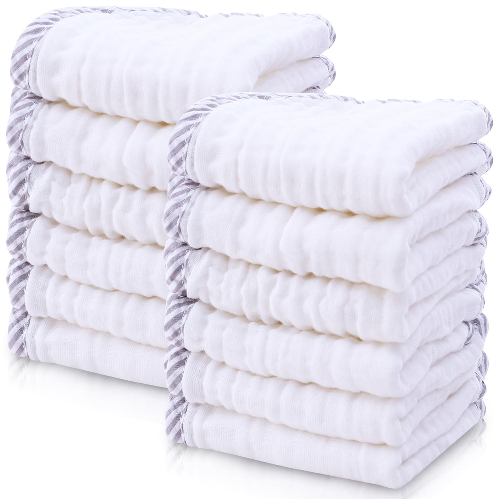 Cute Castle muslin washcloths close-up showing ultra-soft texture for gentle baby bath