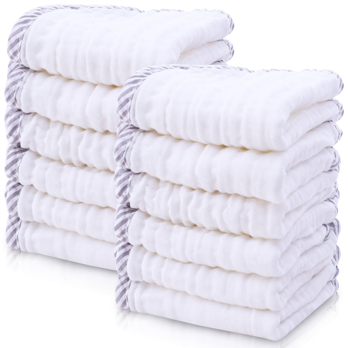 Cute Castle muslin washcloths close-up showing ultra-soft texture for gentle baby bath