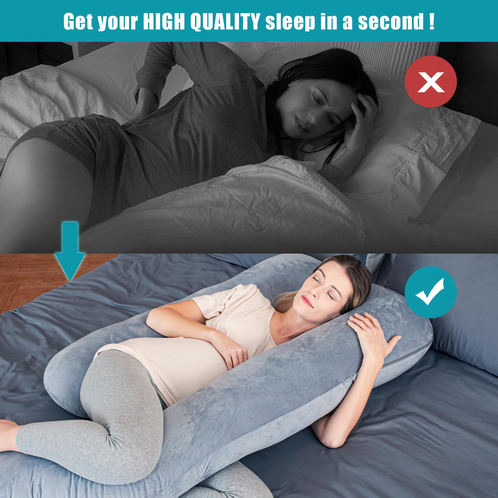 Cute Castle pregnancy pillow back and belly alignment for improved sleep posture.