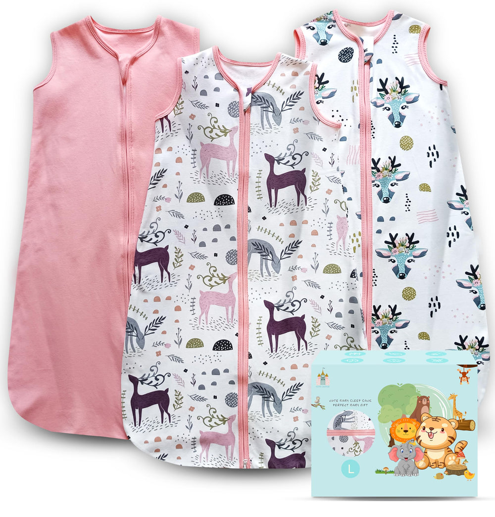 Cute Castle sleep sack 12-18 months pink front view shows sleeveless warmth