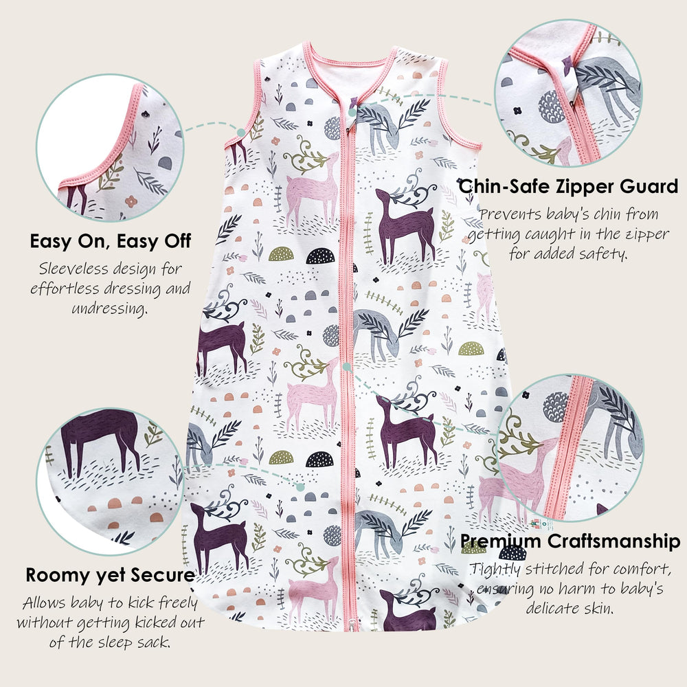Cute Castle sleep sack 2-way zipper detail enables quick diaper changes