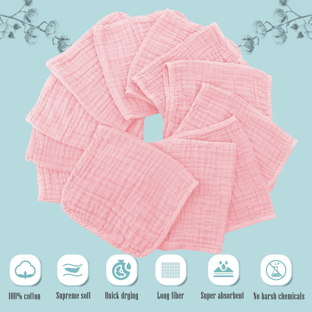 Cute Castle soft muslin burp cloths close-up, absorbent and breathable