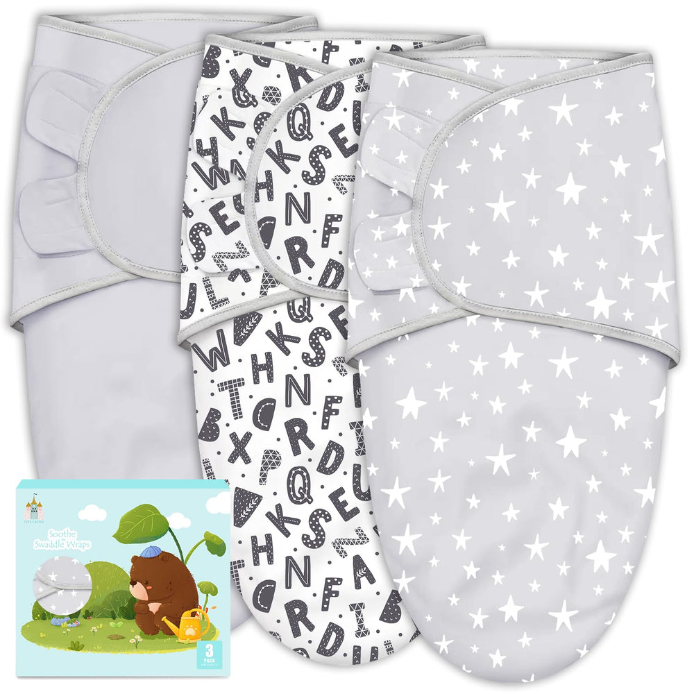 Cute Castle swaddle sack demonstrates ergonomic hip support for newborn comfort.