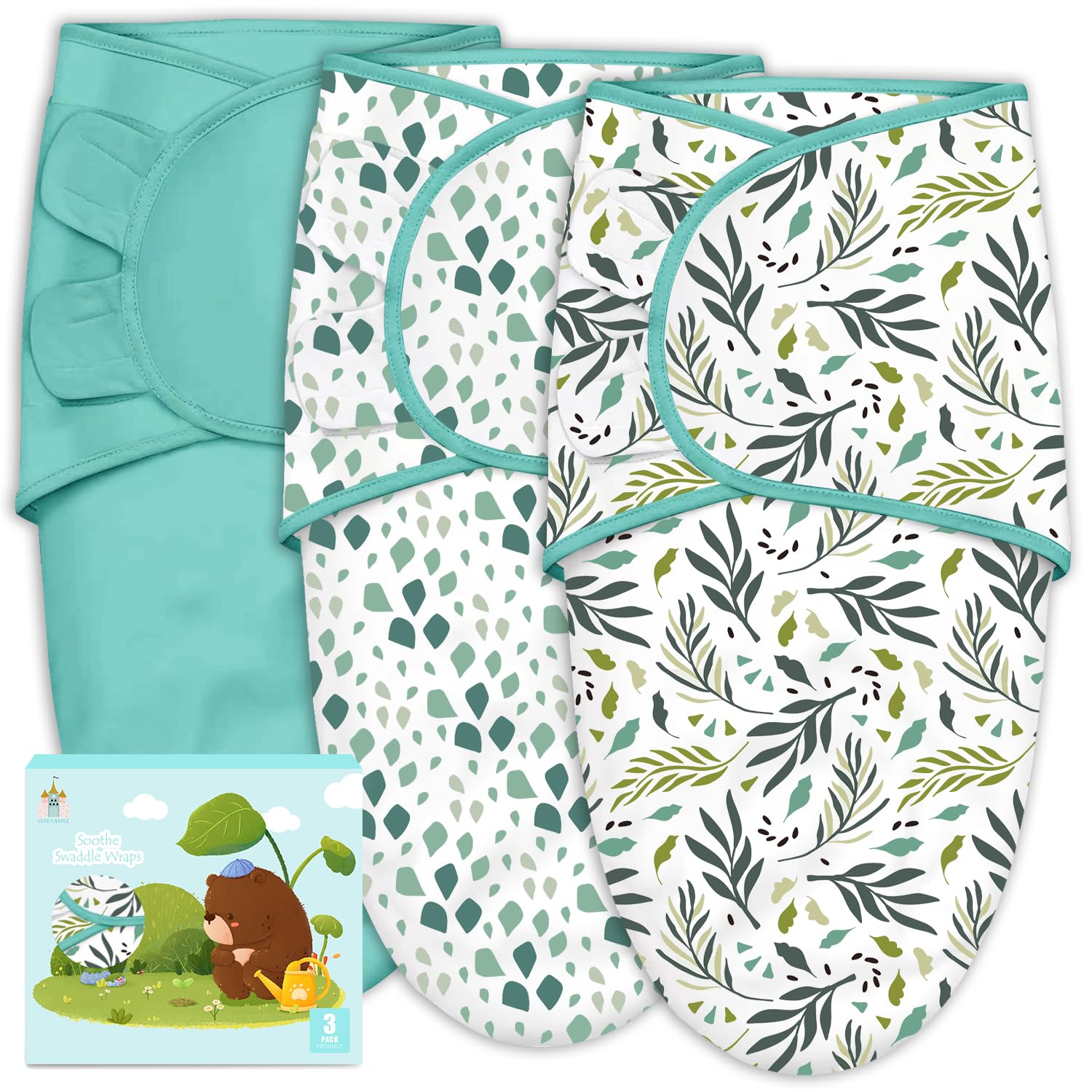 Cute Castle Swaddle Sack product shot highlighting ergonomic design for newborn comfort