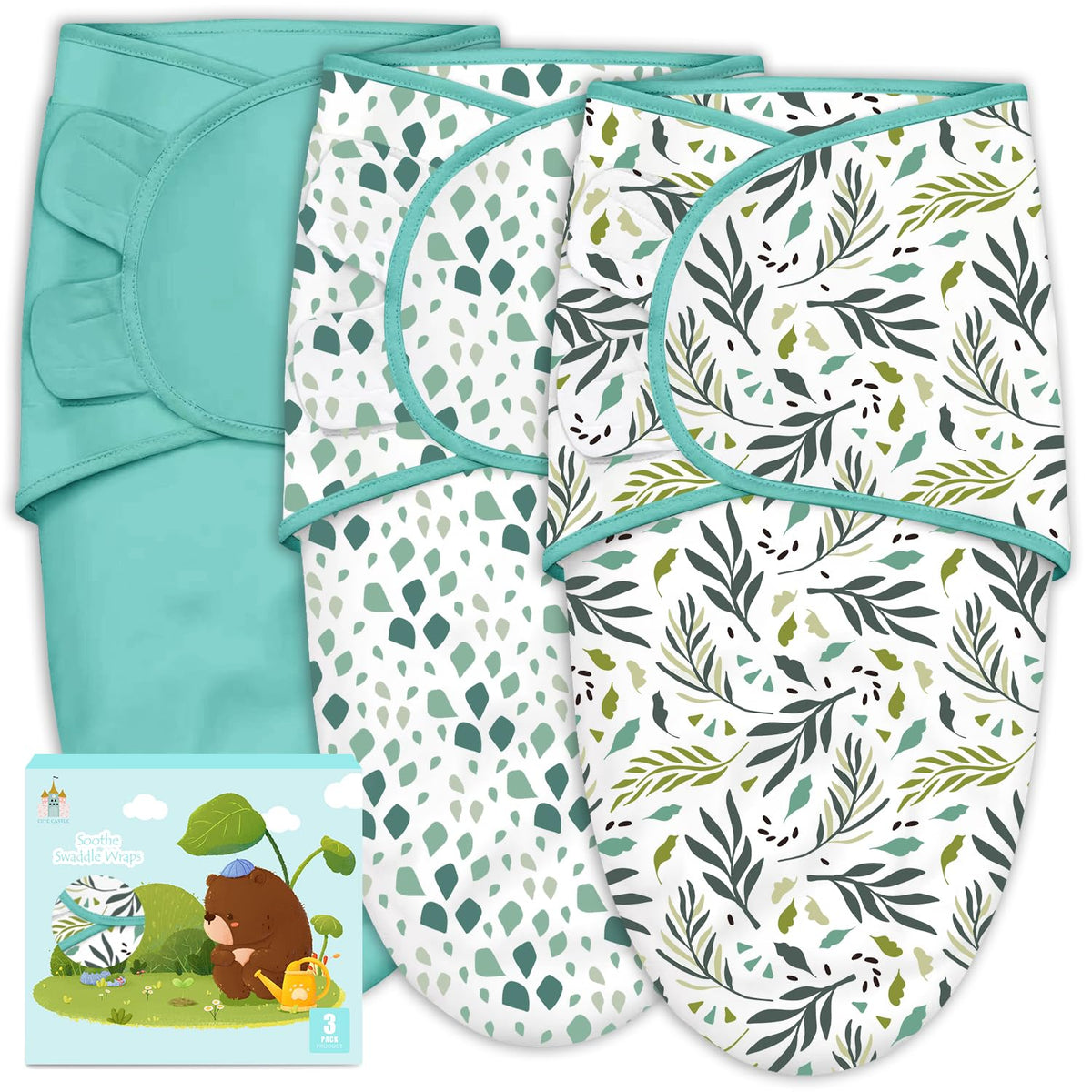 Cute Castle Swaddle Sack product shot highlighting ergonomic design for newborn comfort