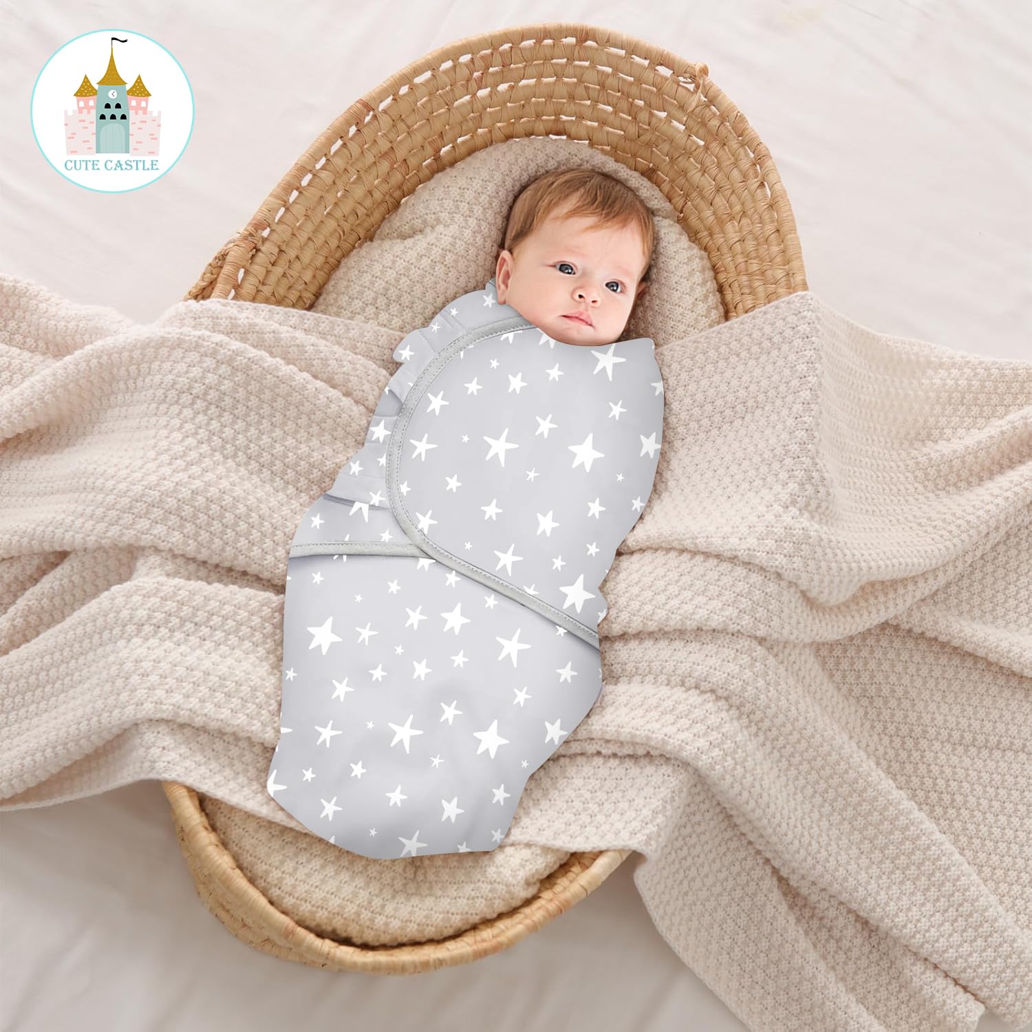 Cute Castle swaddle sack provides a snug environment resembling a womb-like feel.
