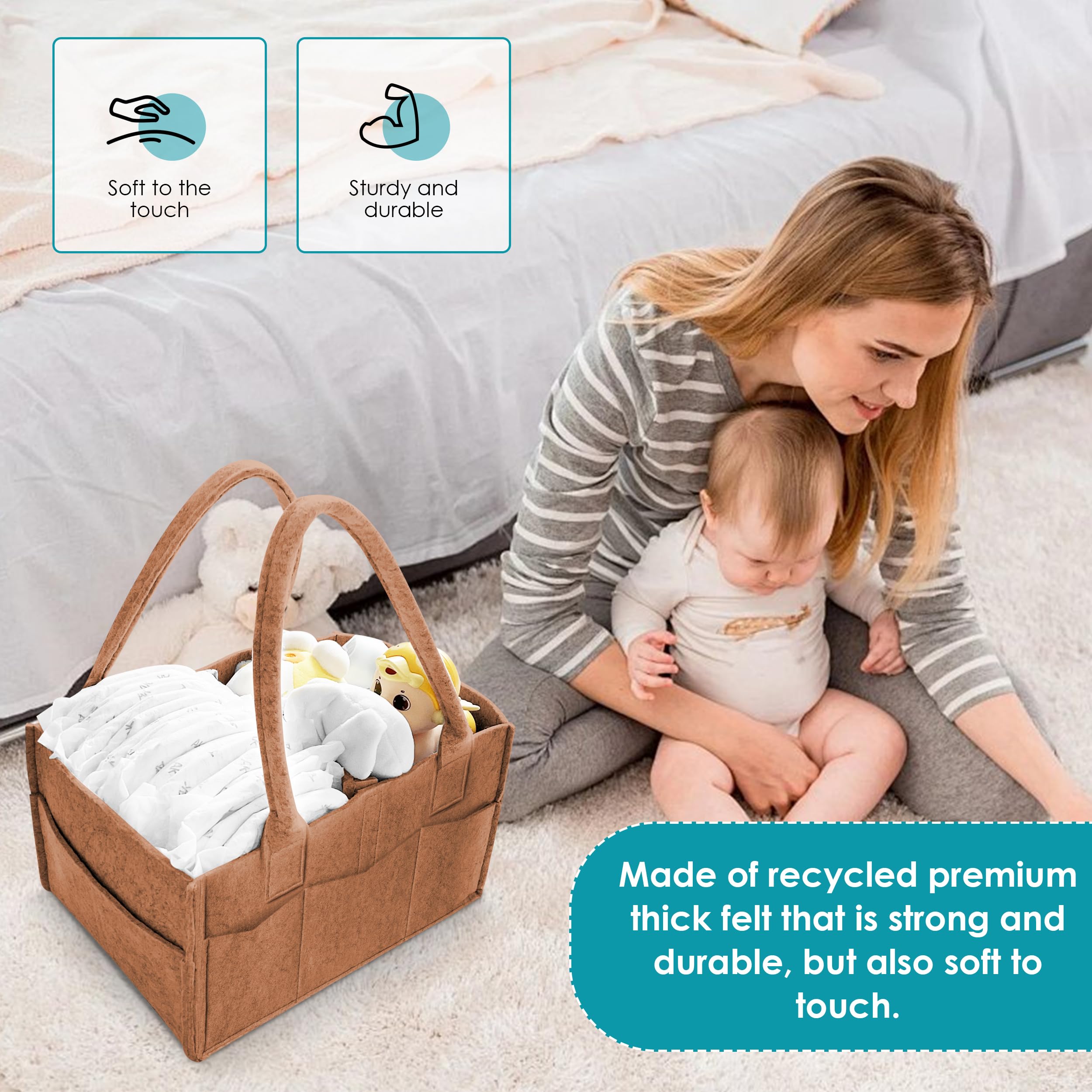 Cute Castle travel-friendly diaper organizer fits in luggage for trips.