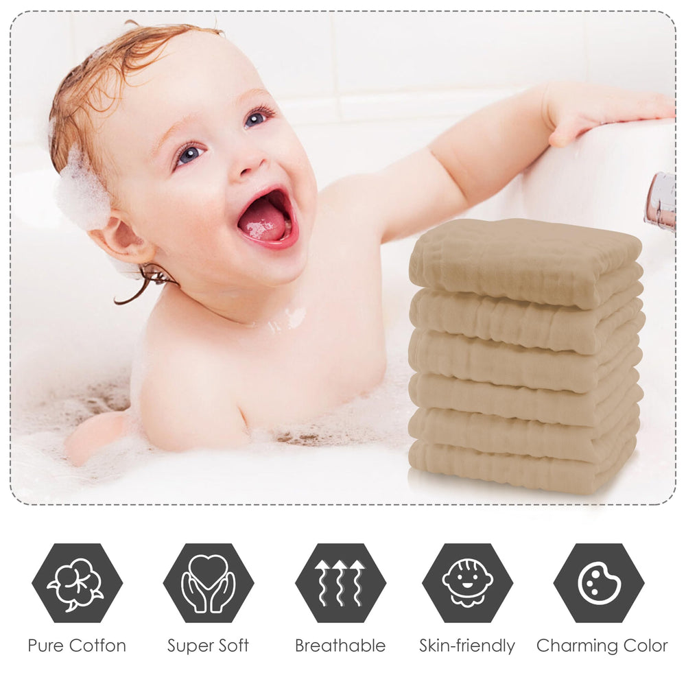 Cute Castle ultra-soft muslin cotton washcloths for plush, absorbent bath time.
