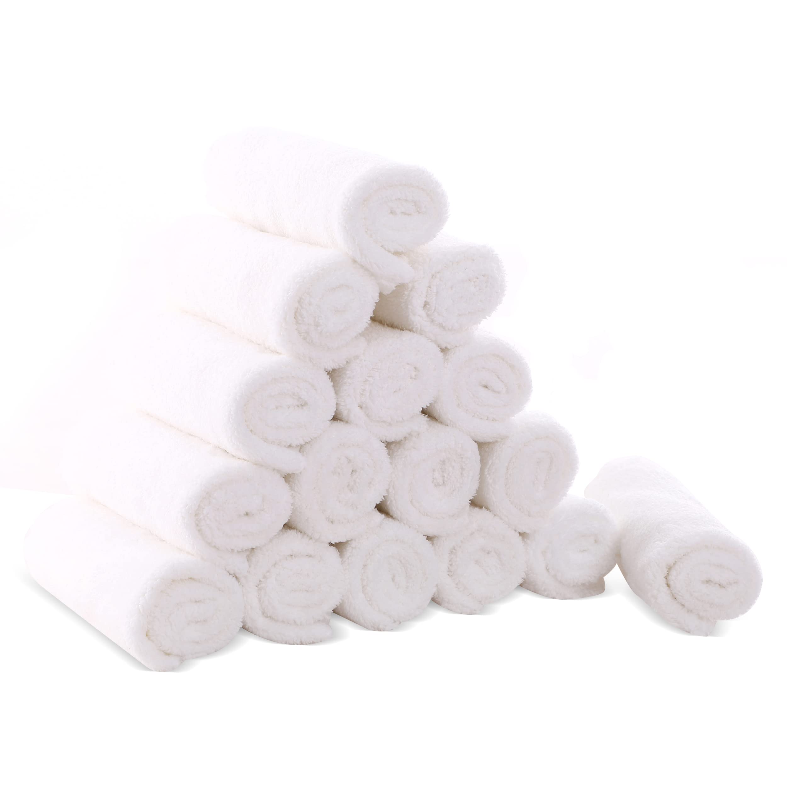 Cute Castle ultra-soft washcloths, 16-pack, 9x9 inches, gentle daily baby care.