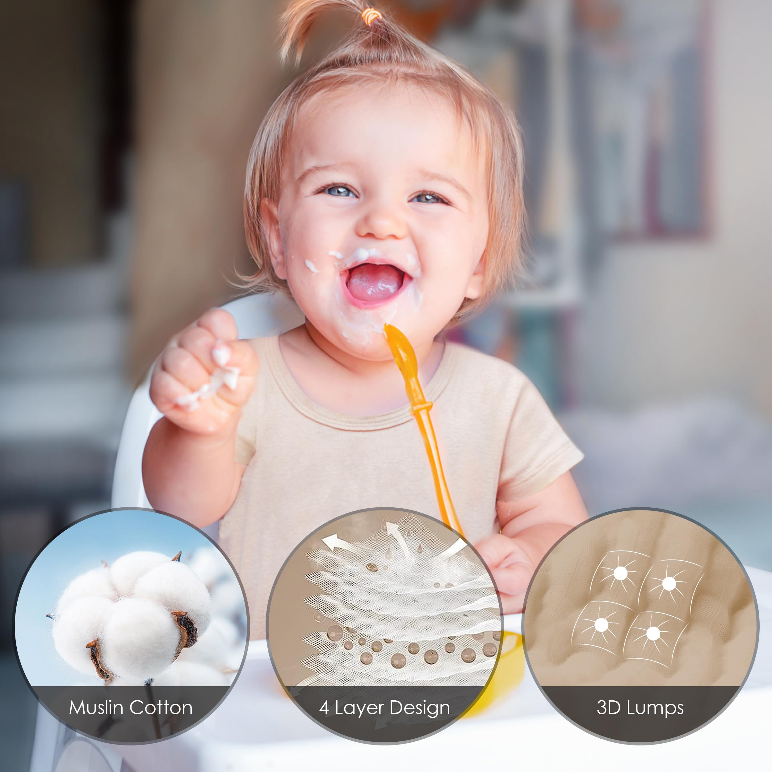 Cute Castle unisex baby washcloths suitable for boys and girls.