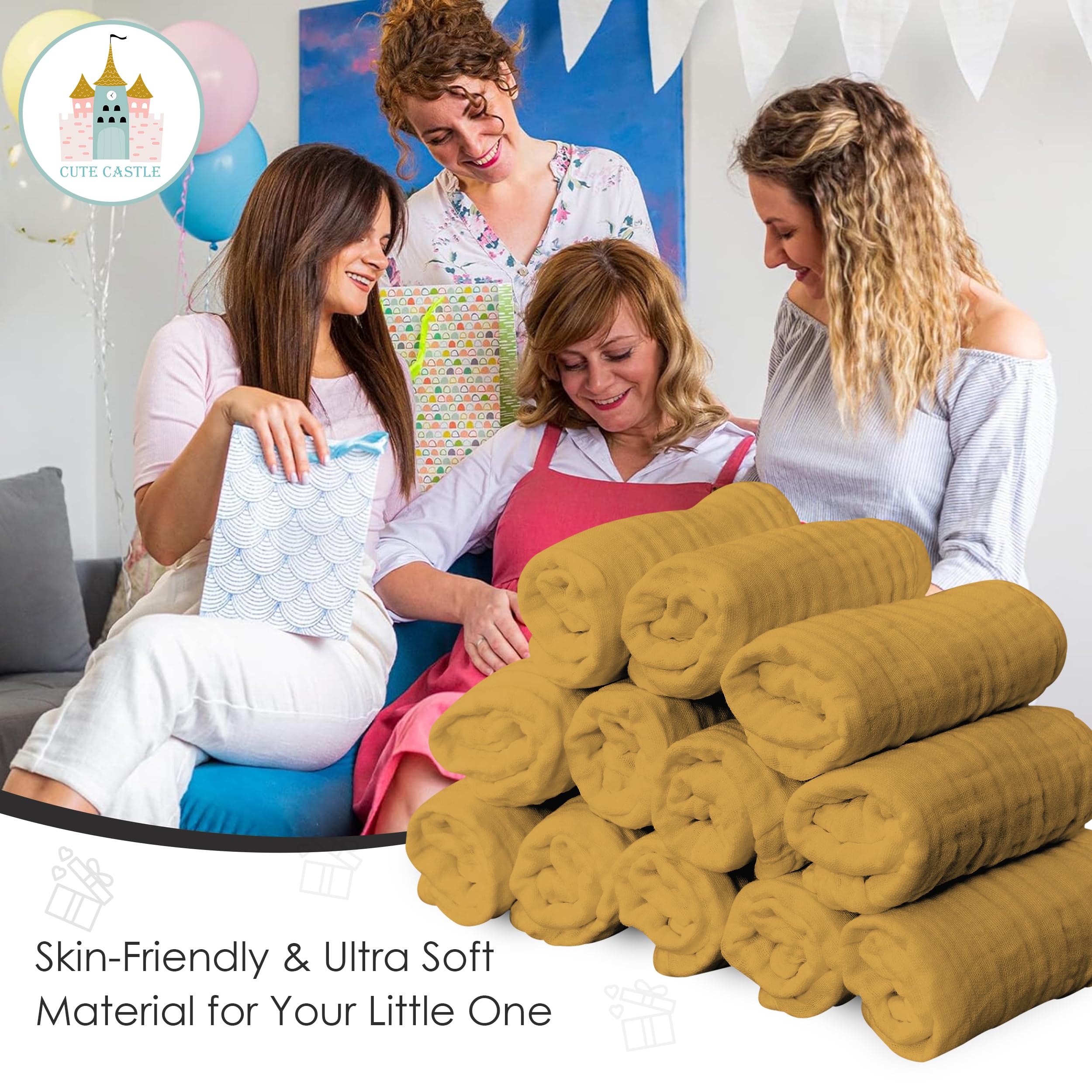 Cute Castle unisex baby washcloths suitable for gifting.