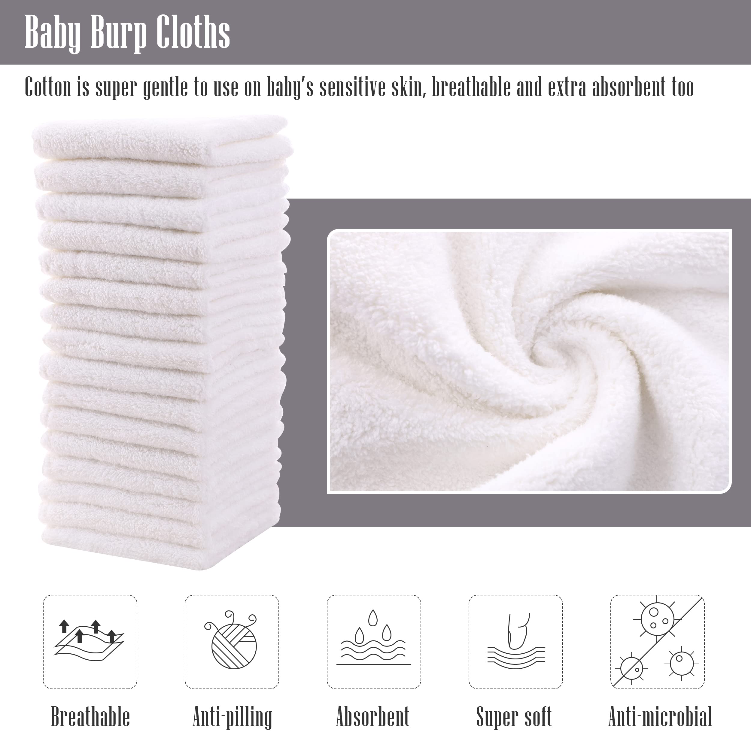 Cute Castle velvet texture washcloths feel plush and soft on delicate skin.