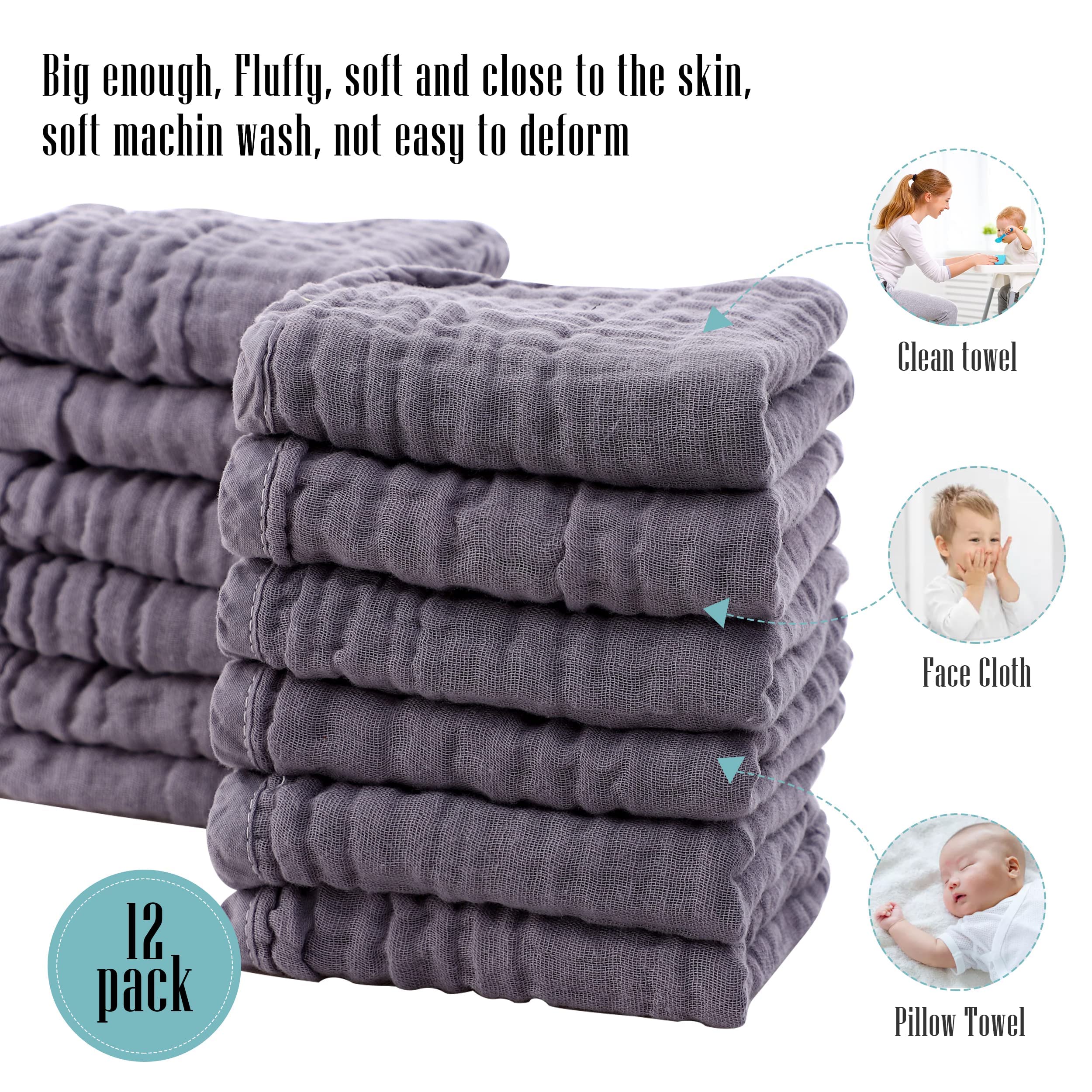 Cute Castle burp cloths are durable and easy to wash in a pack.