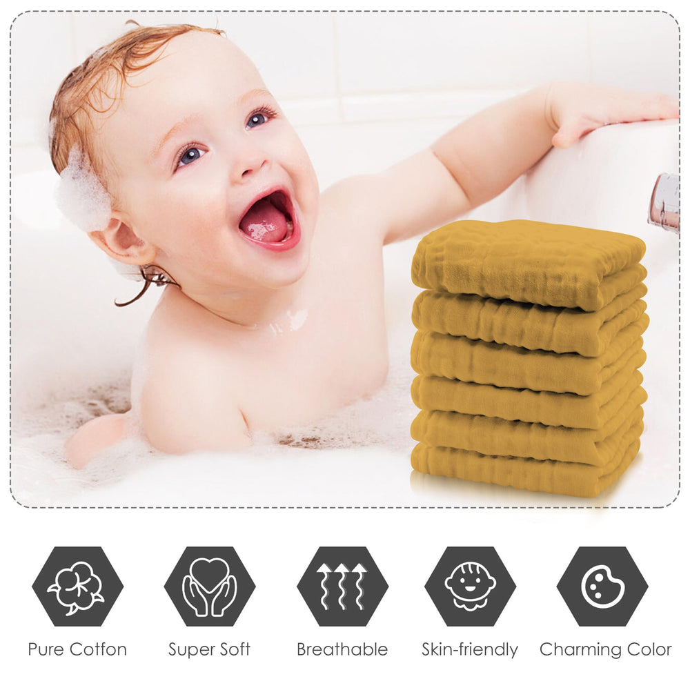 Cute Castle baby washcloths close-up texture highlighting soft muslin.