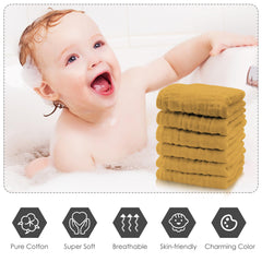 Cute Castle baby washcloths close-up texture highlighting soft muslin.