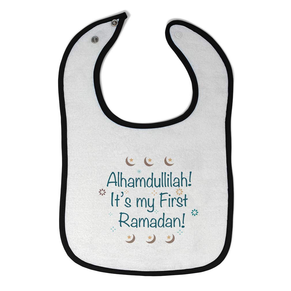 Cute Rascals alhamdullilah ramadan bib on baby, keeps outfits clean during mealtime.