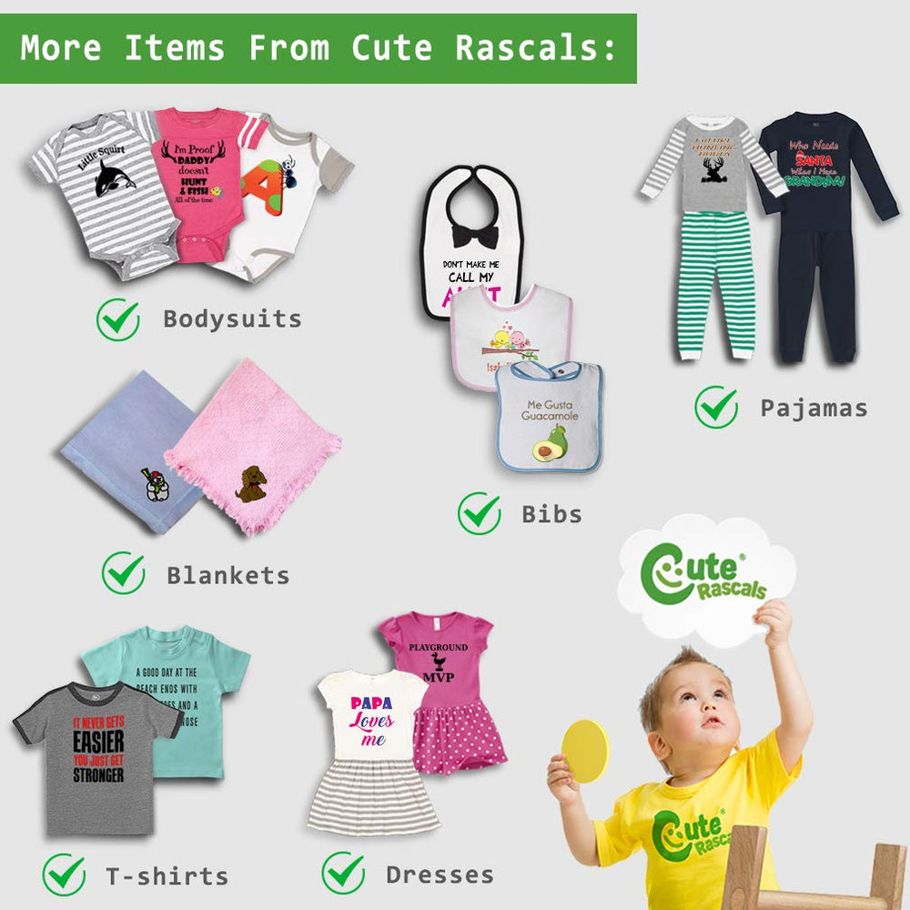 Cute Rascals unisex bib design suits both boys and girls.