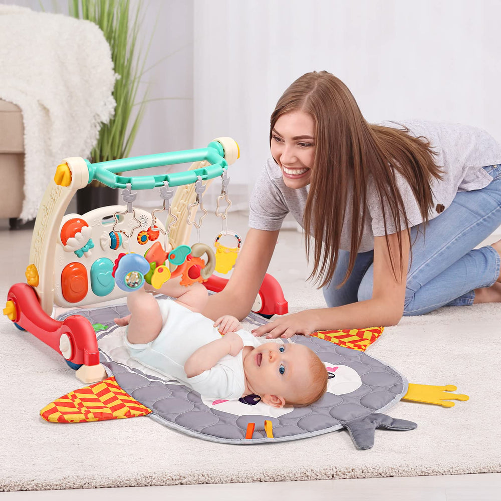 Cute Stone Baby Gym adjustable handle suits growing babies.