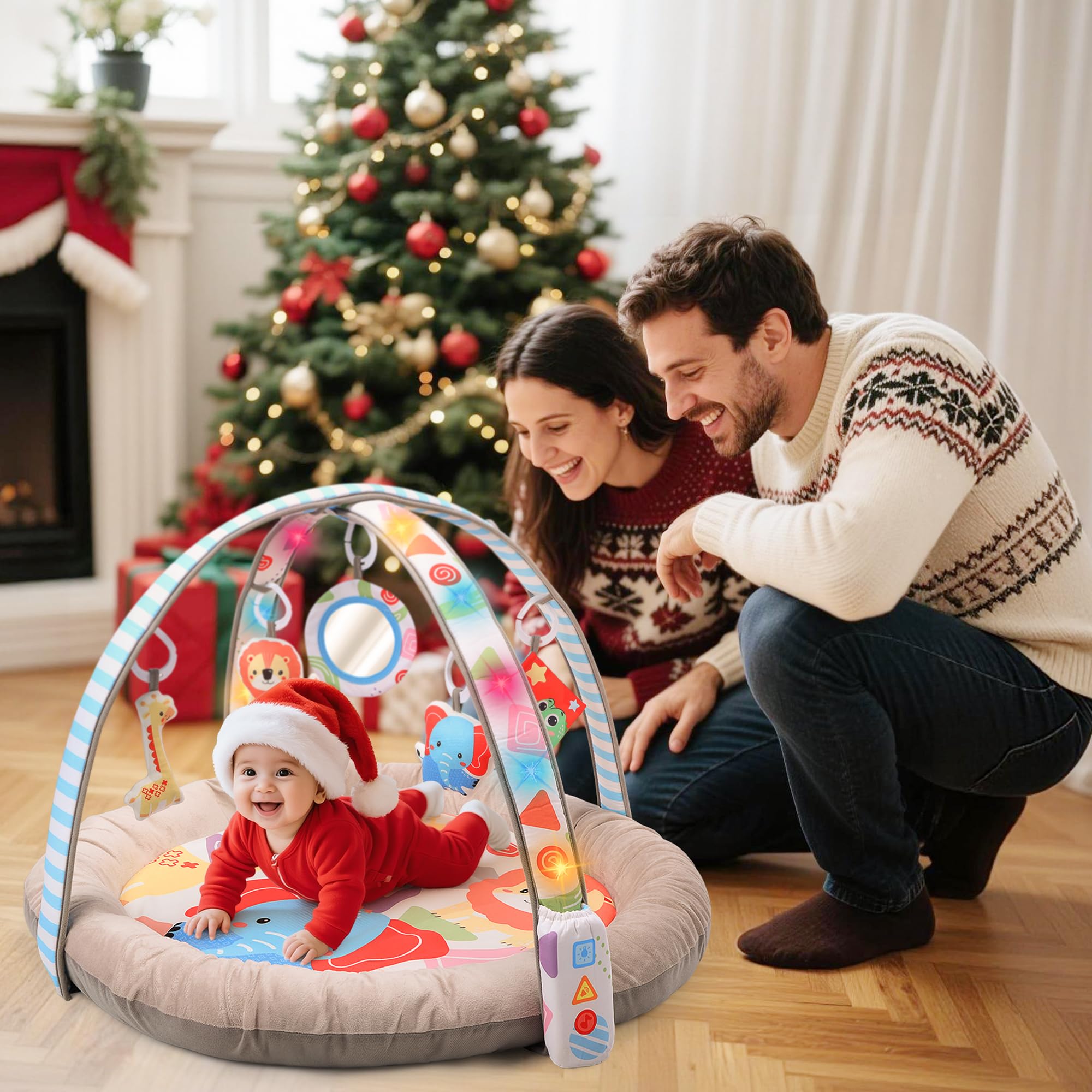 Detachable soft mirror from Cute Stone gym for self-awareness during tummy time