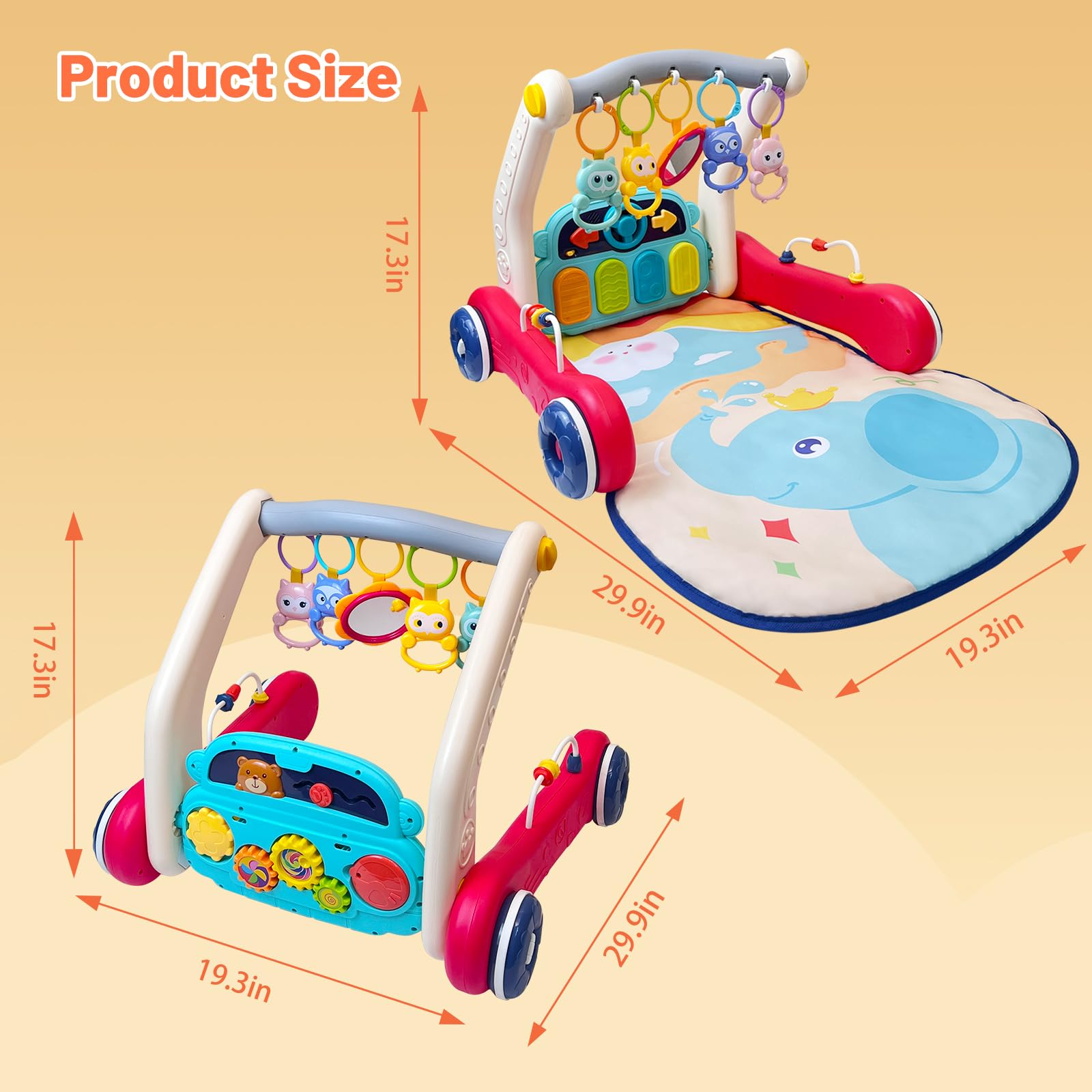 Cuterabit Detachable toys and rattles encourage grabbing and shaking.