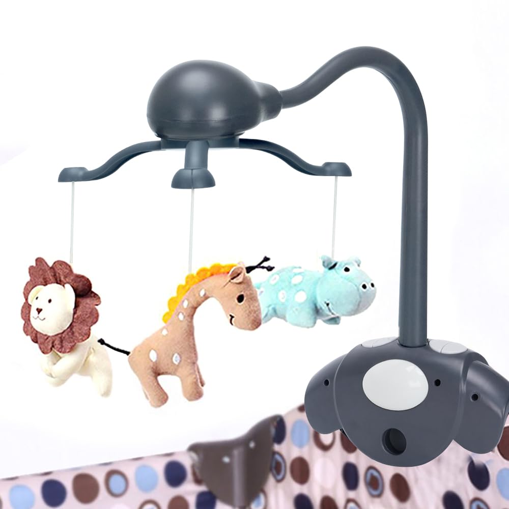 Cutie Pumpkin crib mobile with 360-degree rotation engaging baby during play and rest