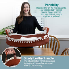 Cutiefy Baby Changing Basket foldable design for easy storage and travel.