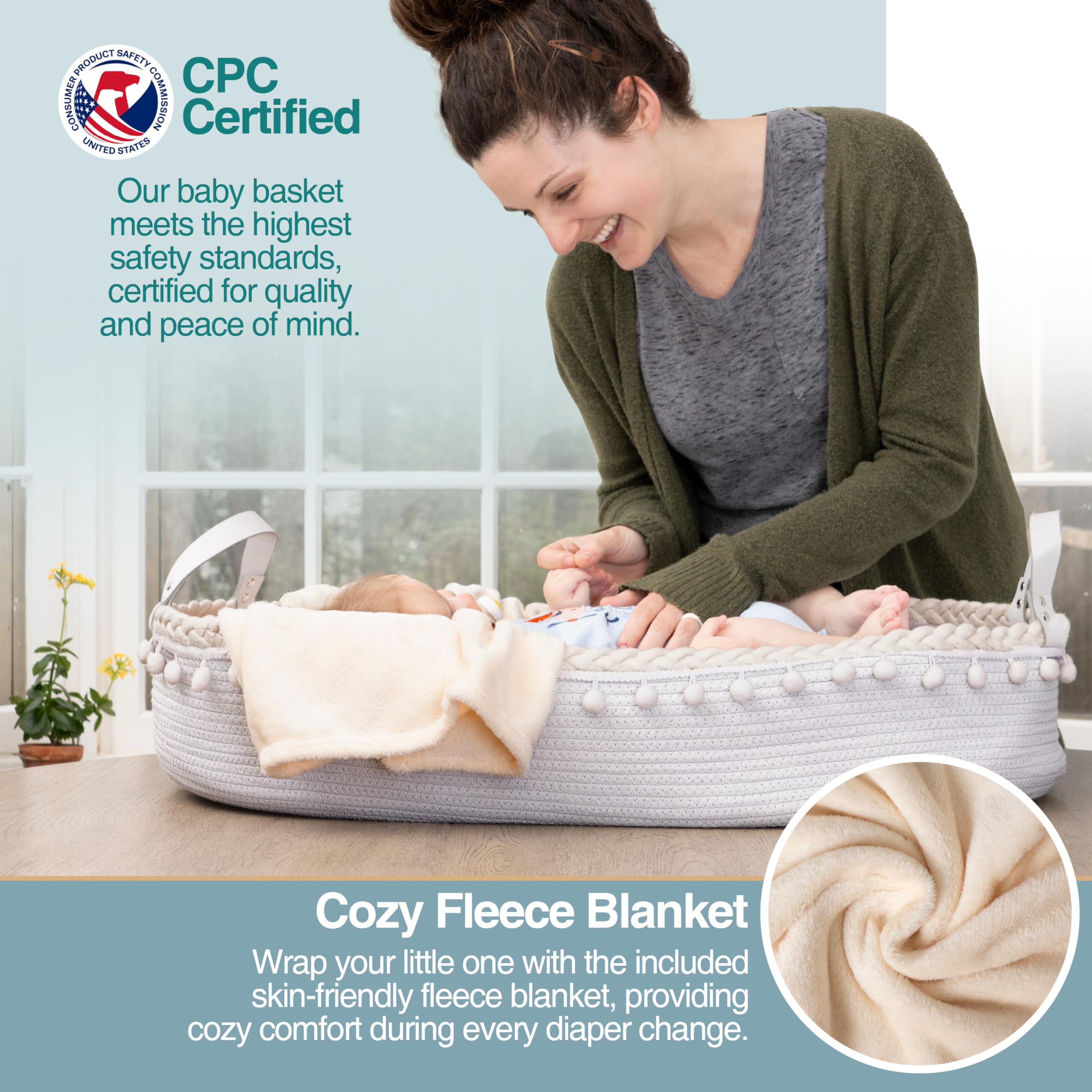 Cutiefy portable changing station with easy-carry handles for travel.