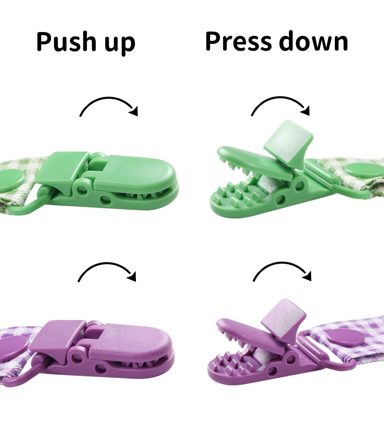 CutiePlusU adjustable-length clip offers 14 or 8.5 inches for flexible use.