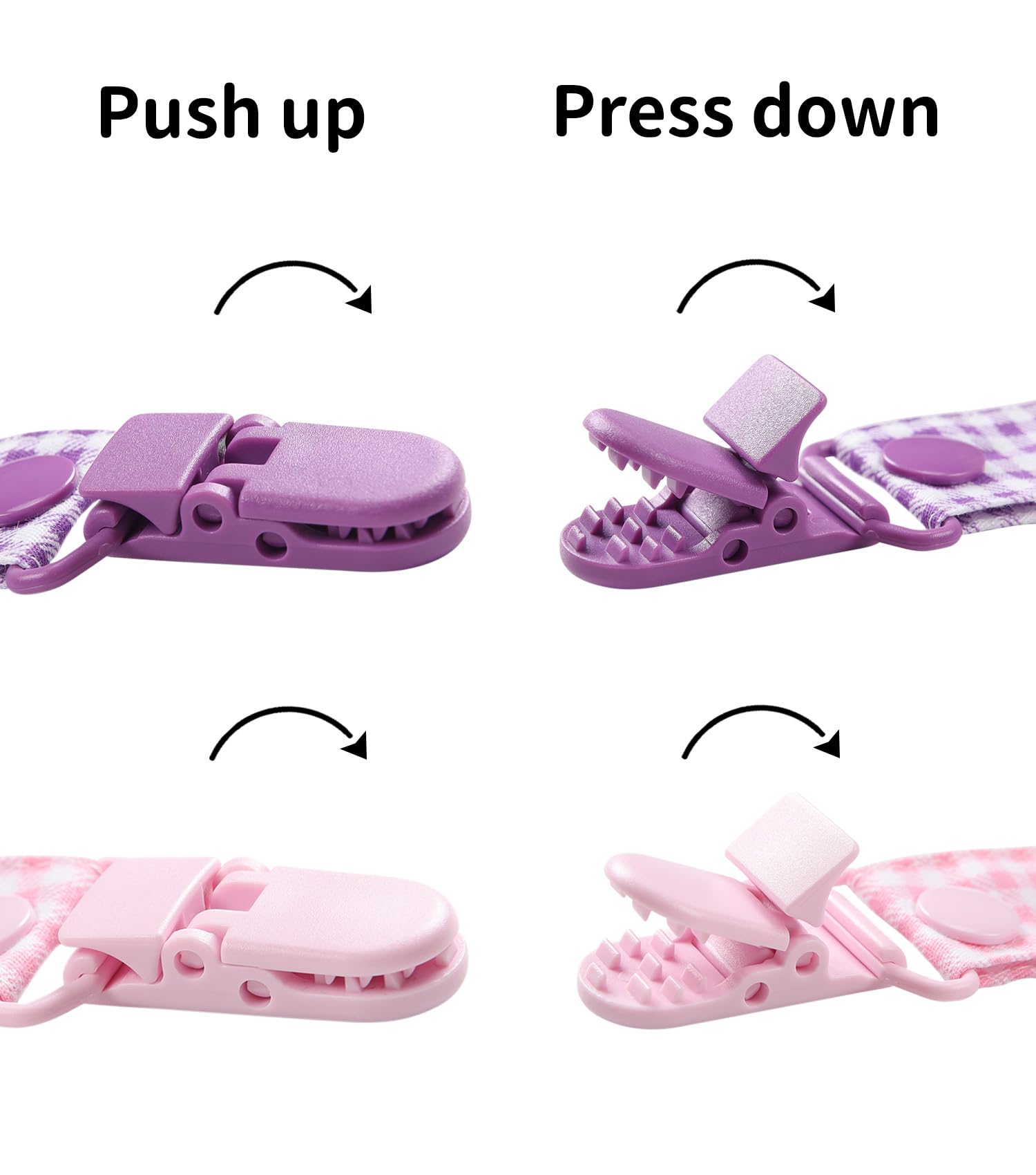 CutiePlusU lightweight pacifier clip stays unobtrusive against outfits.