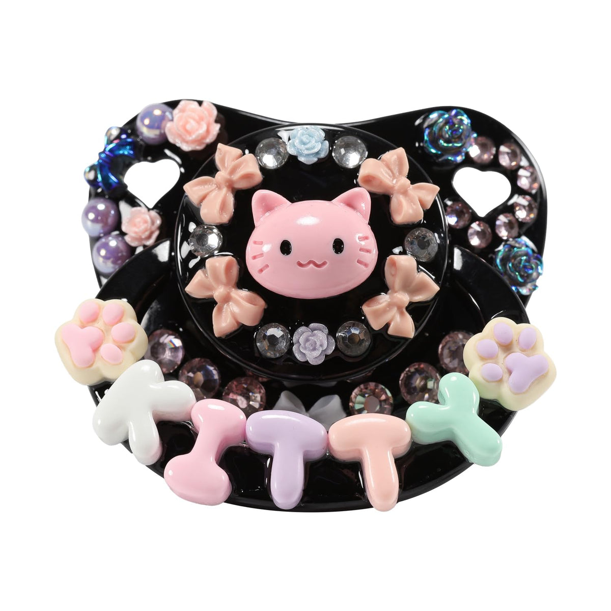 CutiePlusU kitten-design pacifier for adults offers gentle comfort and playful style.