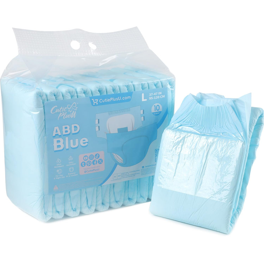 CutiePlusU disposable diaper with heavy absorption and blue back sheet for all-night protection