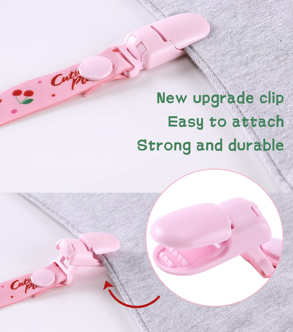 CutiePlusU easy-attach pacifier clip simplifies securing a pacifier to clothing.